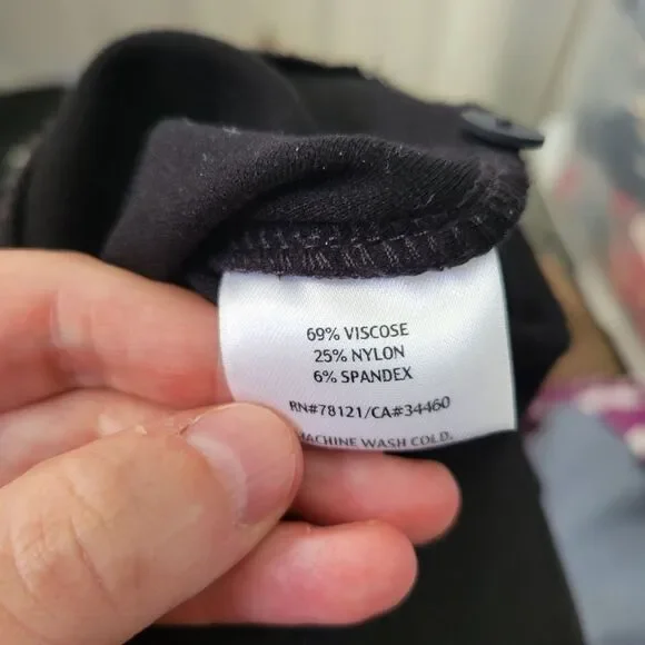 Eileen Fisher Black Viscose/Nylon Pants Size Petite Large - Picture 4 of 4